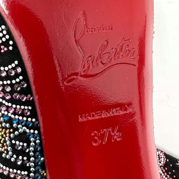 Christian Louboutin Starlight Crystal Studded So Kate Ankle Boots Size 37.5 - Picture 6 of 8